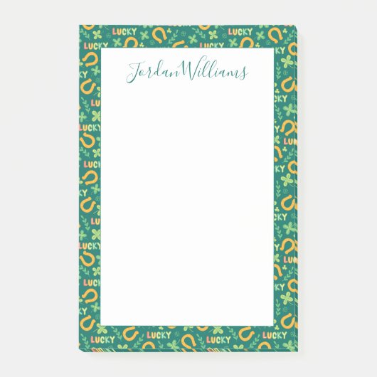 Groen patroon Iers LUCKY Post-it® Notes (Voorkant)