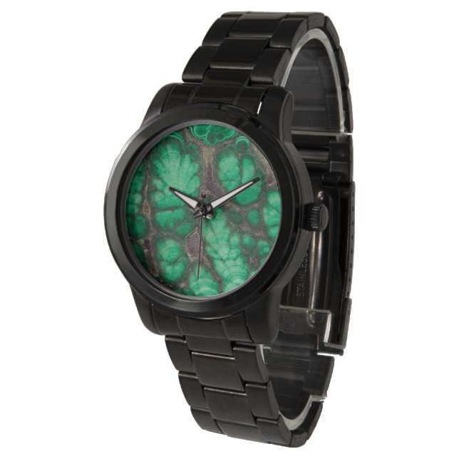 Groen Patroon Malachiet Horloge (Gekanteld)