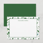 Groen Patroon Modern Notitiekaartje (Voorkant / Achterkant)