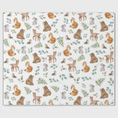 Groen patroon van bossen cadeaupapier (Vlak)