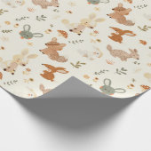 Groen patroon van bossen cadeaupapier (Hoek)