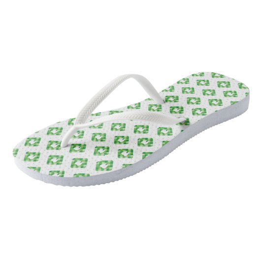 Groen patroonpatroon teenslippers (Schuin)