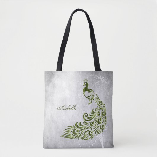 Groen Peacock - Gepersonaliseerd Tas (Voorkant)