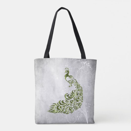 Groen Peacock - Gepersonaliseerd Tas (Achterkant)