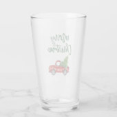 Groen penseel Manuscript Red Truck Kerstmis Glas (Achterkant)