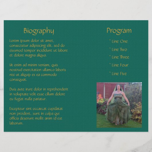 Groen Pentacle Wiccan Funeral Programme (Achterkant)