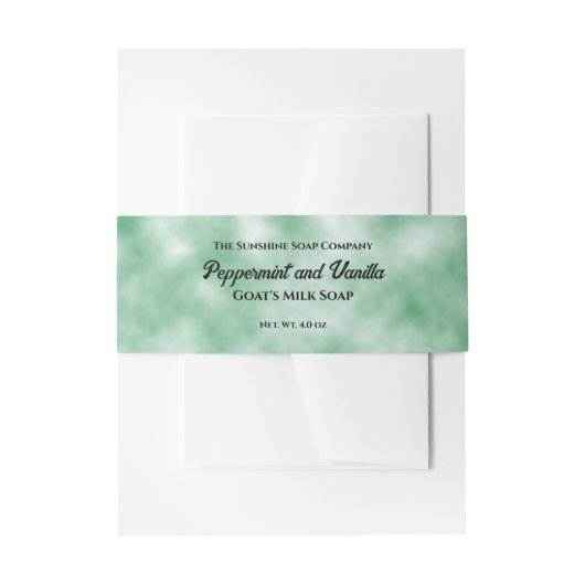 Groen perkament papier stijl zeep buik band uitnodigingen wikkel (Voorkant Voorbeeld)