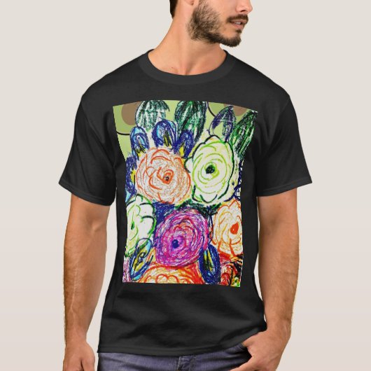 Groen, perpule en Oranje Rosas T-shirt (Voorkant)