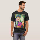 Groen, perpule en Oranje Rosas T-shirt (Voorkant volledig)