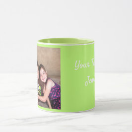 Groen personaliseer FOTO-TEMPLATE Gift Coffee-Mok Mok
