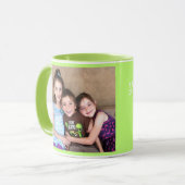 Groen personaliseer FOTO-TEMPLATE Gift Coffee-Mok Mok (Voorkant links)