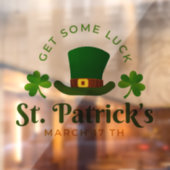 Groen Pet en klaver St Patrick's Day Raamsticker (Vel 2)