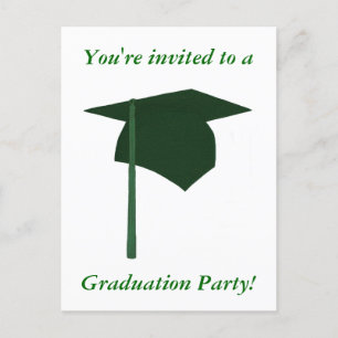 Groen Pet Graduation Party Uitnodiging Briefkaarte