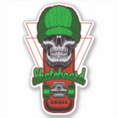 Groen Pet Schull Brown Skateboard 4" Kus Cut Vinyl Sticker (Voorkant)