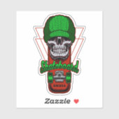 Groen Pet Schull Brown Skateboard 4" Kus Cut Vinyl Sticker (Vel)