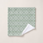 Groen  Pinwheel Damask Bad Handdoek (Wasdoekje)