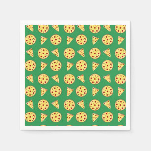 Groen pizzapatroon servetten