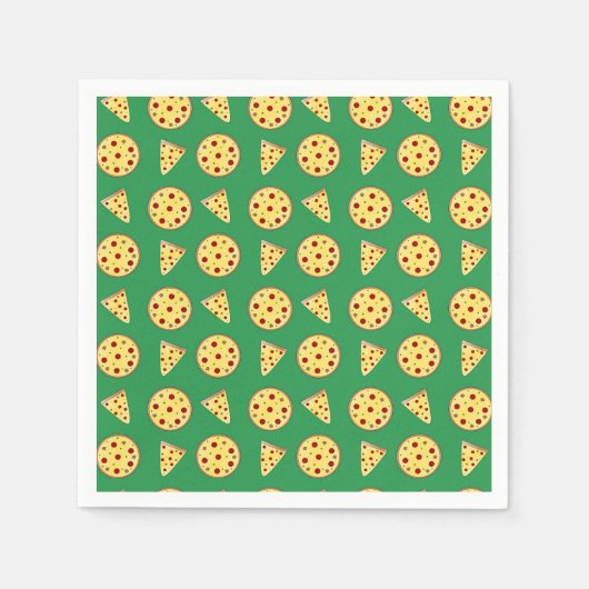 Groen pizzapatroon servetten (Voorkant)