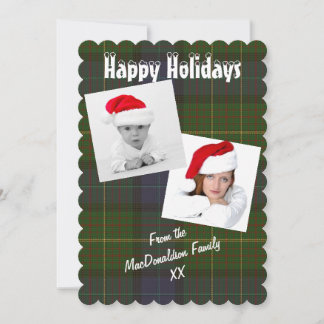 Groen plaid foto template Kerst vakantie Feestdagenkaart