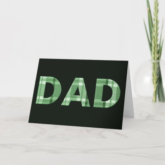Groen Plaid Papa Pun Vaders Dag Kaart (Voorkant)