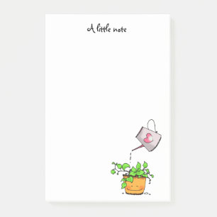 Groen plant en water post-it® notes