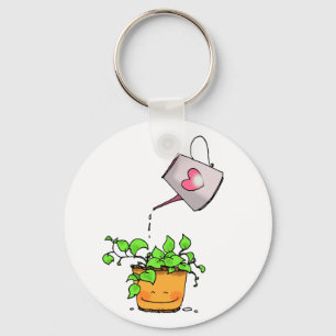 Groen plant en water sleutelhanger