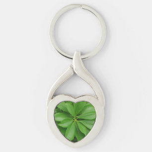 Groen plant hartketting sleutelhanger