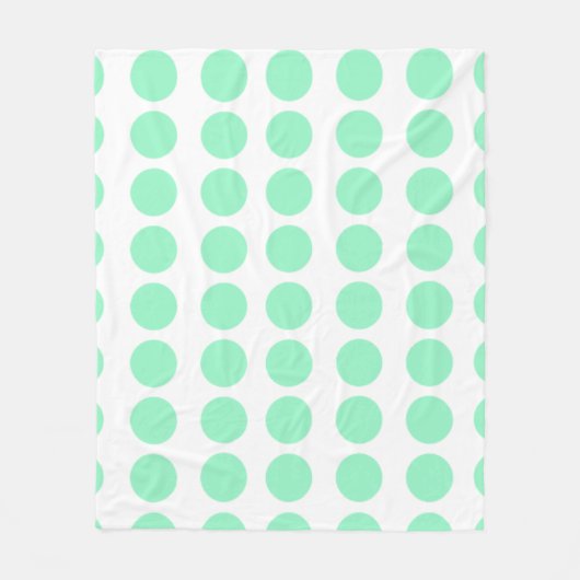 Groen poka Dots Design Fleece Deken (Voorkant)