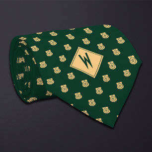 Groen politie badge patroon stropdas