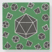Groen Polyhedral Dice Onderzetter (Voorkant)