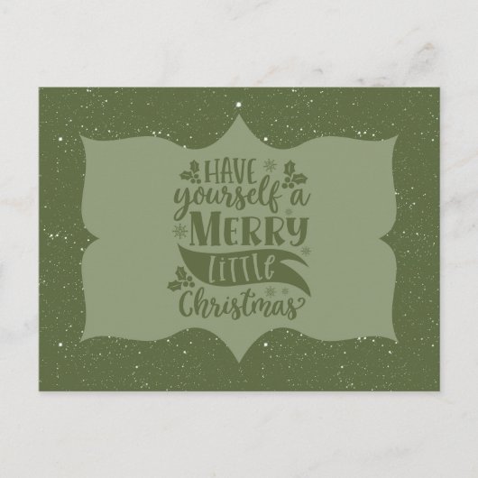 Groen Prettig Kerstfeest Script Briefkaart (Voorkant)
