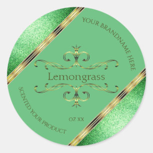 Groen productlabel Faux Gold decor-grenzen Ronde Sticker