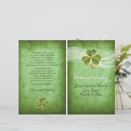 Groen programma voor Ierse klaver en veil bruiloft (Staand voorkant)