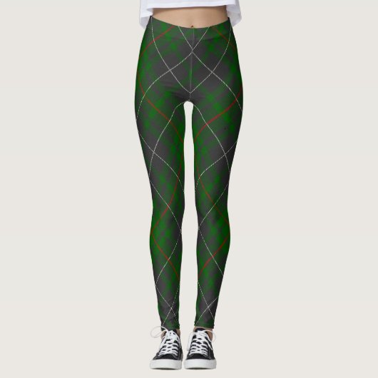 Groen Pset Scottish Tartan Pattern Leggings (Voorkant)