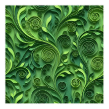 Groen Quilling Digitaal Papierpatroon