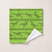 Groen Raptorpatroon Bad Handdoek (Wasdoekje)
