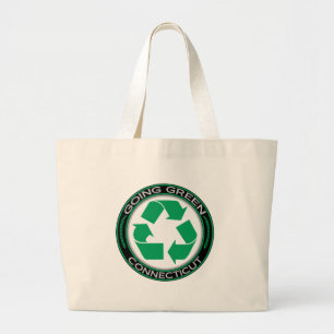 Groen Recyclen Connecticut Grote Tote Bag