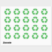 Groen recyclen ronde sticker (Vel)