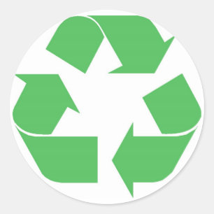 Groen recyclen ronde sticker