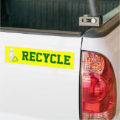 Groen Recyclen symbool en Man Bumpersticker (Op Truck)