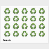 groen recyclen symbool ronde sticker (Vel)