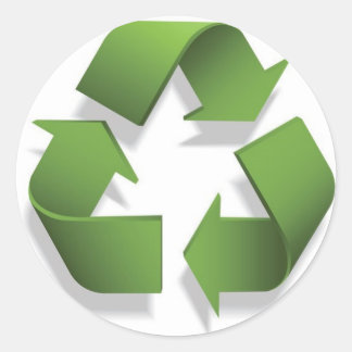 groen recyclen symbool ronde sticker