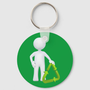 Groen Recyclen symbool Sleutelhanger