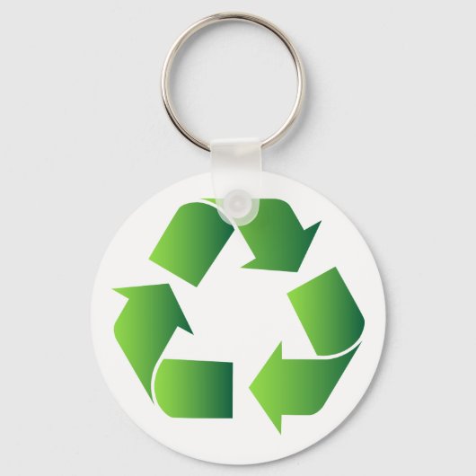 Groen Recyclen symbool Sleutelhanger (Voorkant)