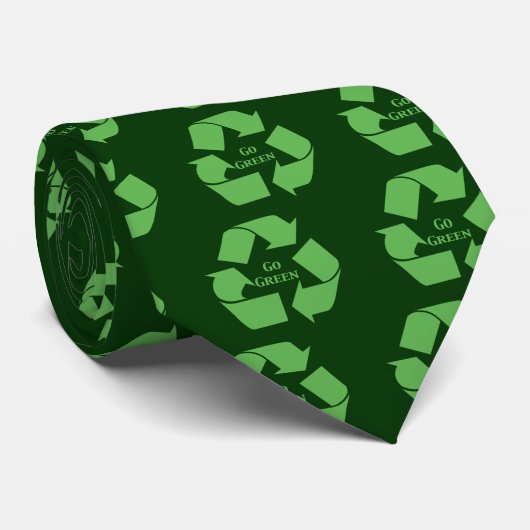 Groen Recyclen Symboolcadeaus Stropdas (Opgerold)