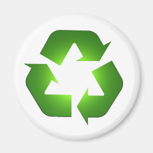 Groen recyclingpictogram in 3D Magneet