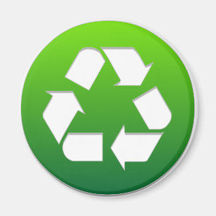 Groen recyclingsymbool magneet