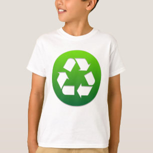 Groen recyclingsymbool t-shirt