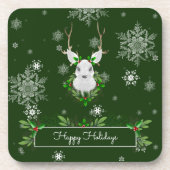 Groen rendierplastic Onderzetter (Voorkant)