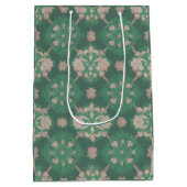 Groen Repetitief Victoriaans Stijlontwerp Medium Cadeauzakje (Achterkant)